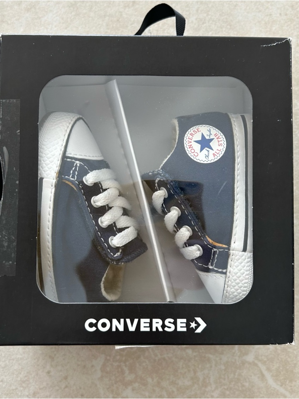 Converse Baby Navy Canvas High-Top Sneakers with White Accents